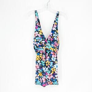 Aqua Eve Floral Tankini Swim Top Size Large